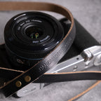 Hudson Leather Camera Strap Thin - Classic Ring - Black