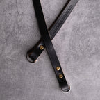 Hudson Leather Camera Strap Thin - Classic Ring - Black