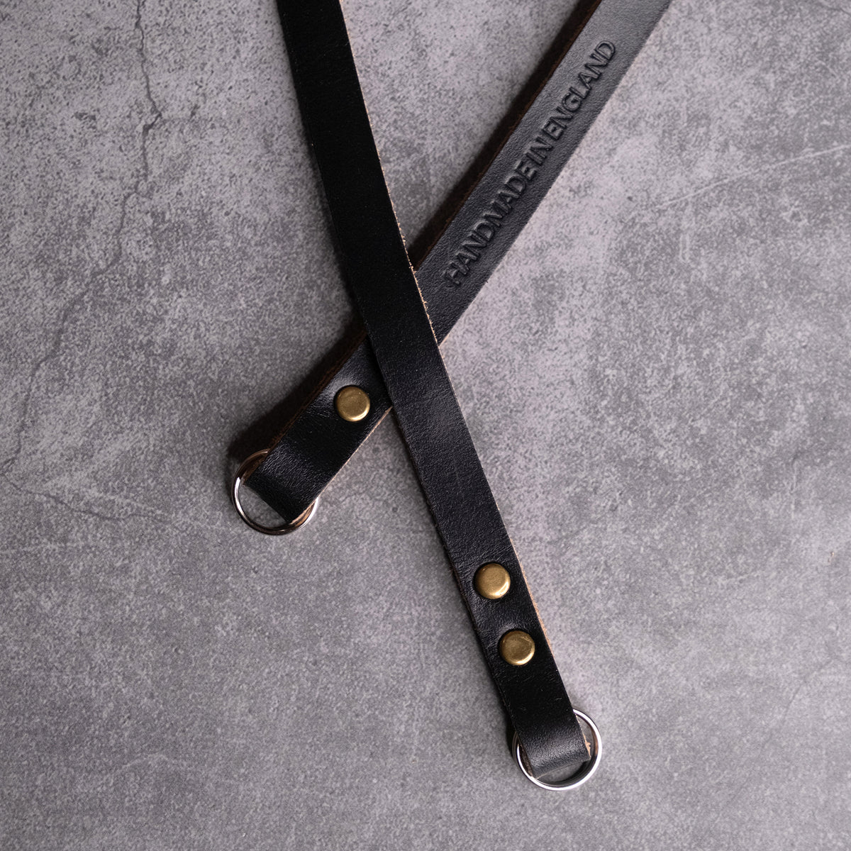 Hudson Leather Camera Strap Thin - Classic Ring - Black