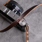 Hudson Leather Camera Strap Thin - Classic Ring - Brown