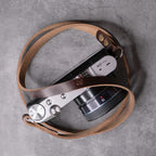 Hudson Leather Camera Strap Thin - Classic Ring - Brown