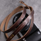 Hudson Leather Camera Strap Thin - Classic Ring - Brown