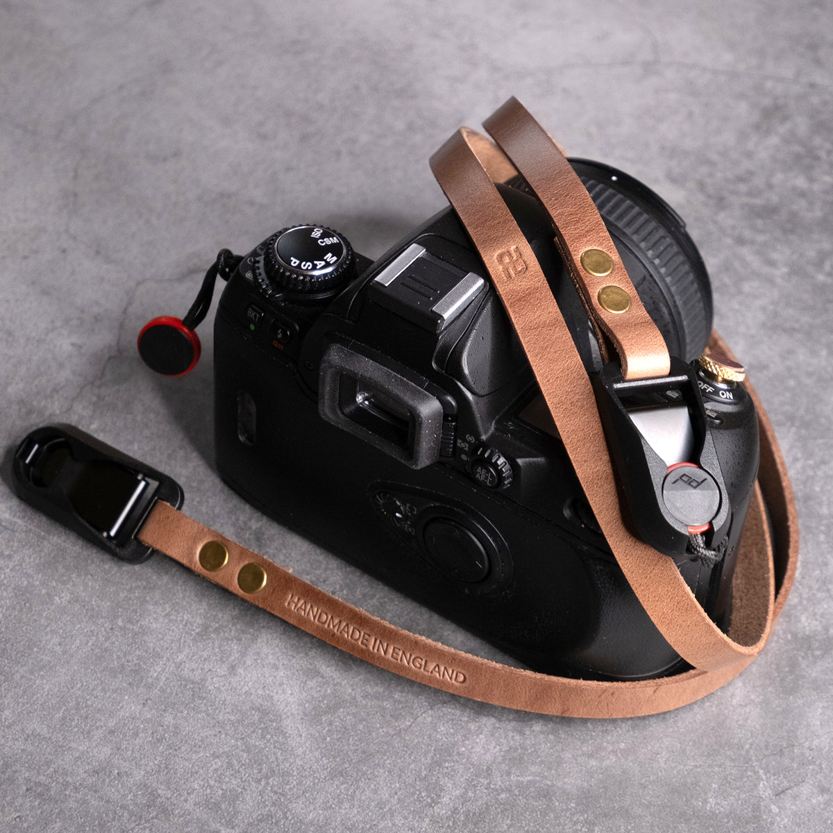 Hudson Leather Camera Strap Thin - Quick Release - Natural