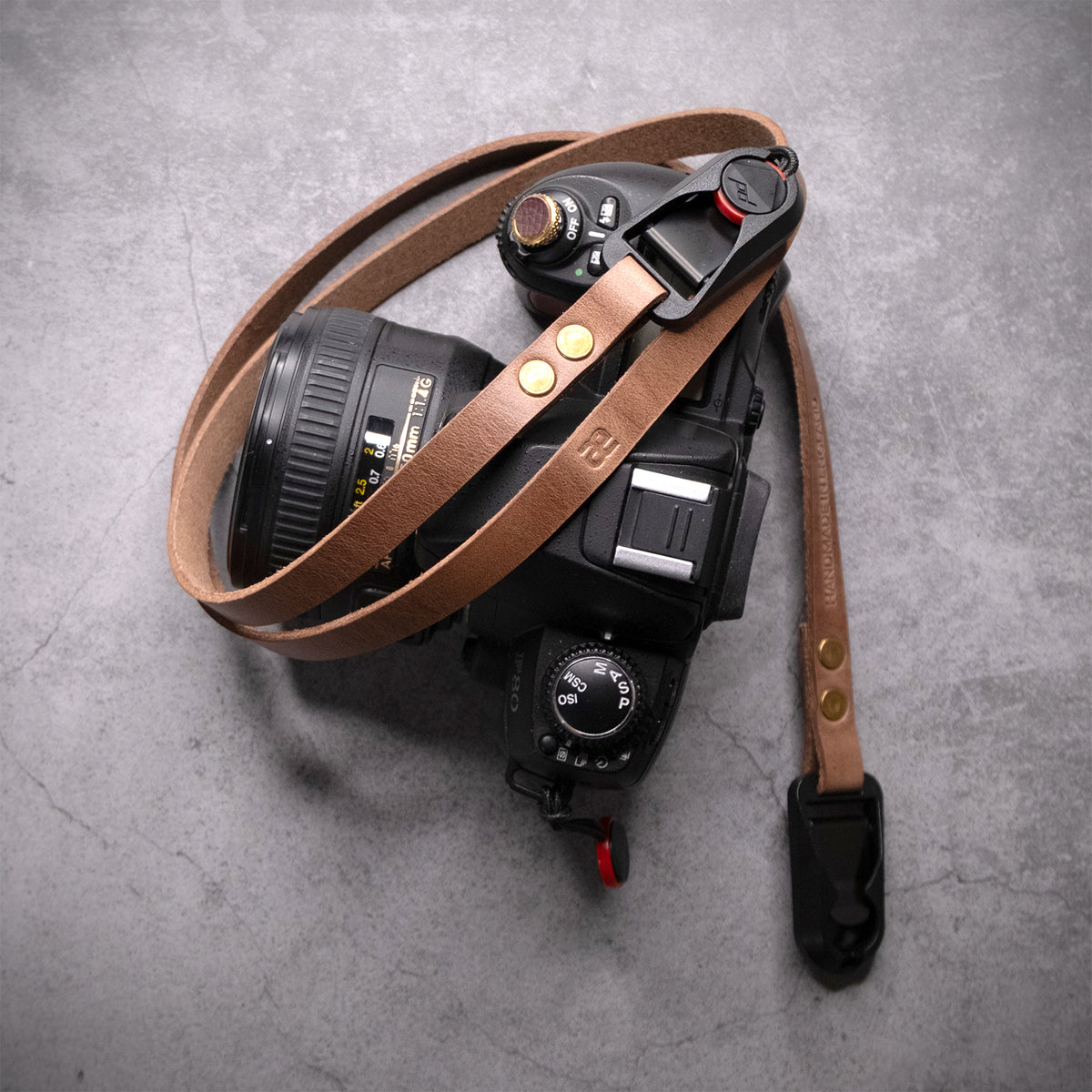 Hudson Leather Camera Strap Thin - Quick Release - Natural