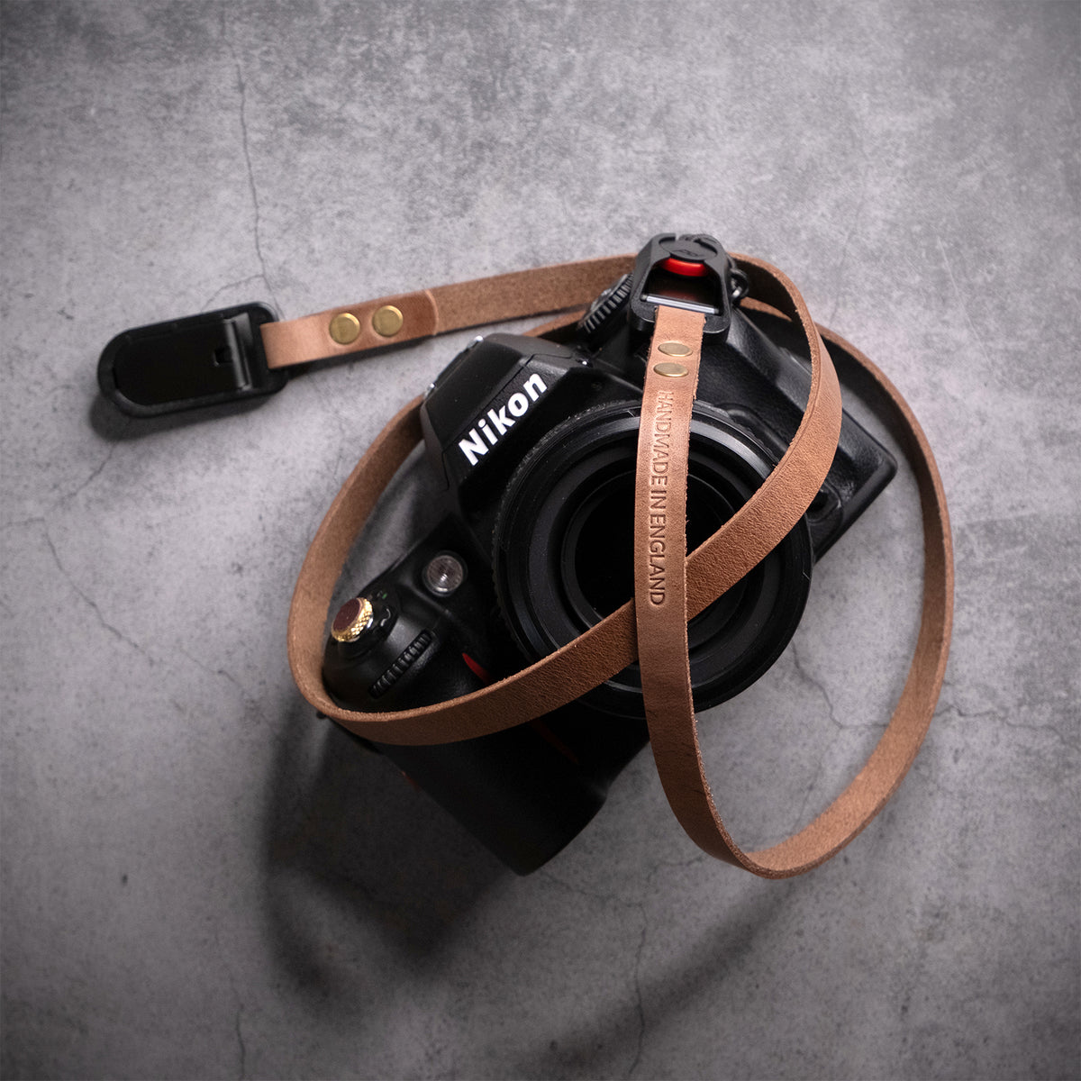 Hudson Leather Camera Strap Thin - Quick Release - Natural