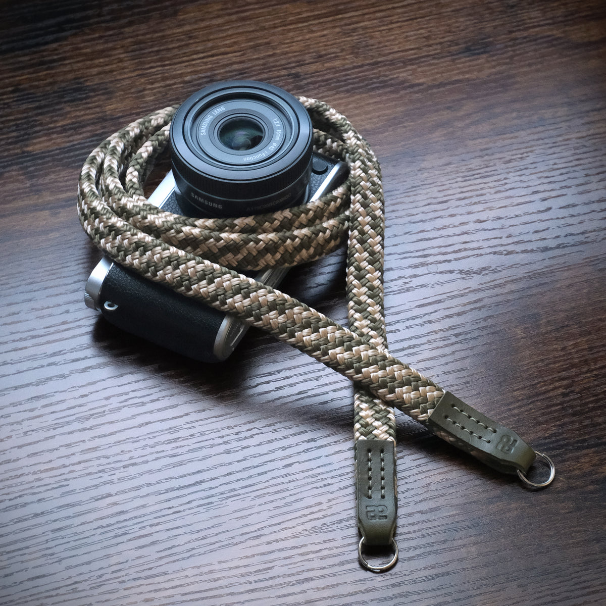 Ridge Flat Rope Camera Strap - Classic Ring - Heath