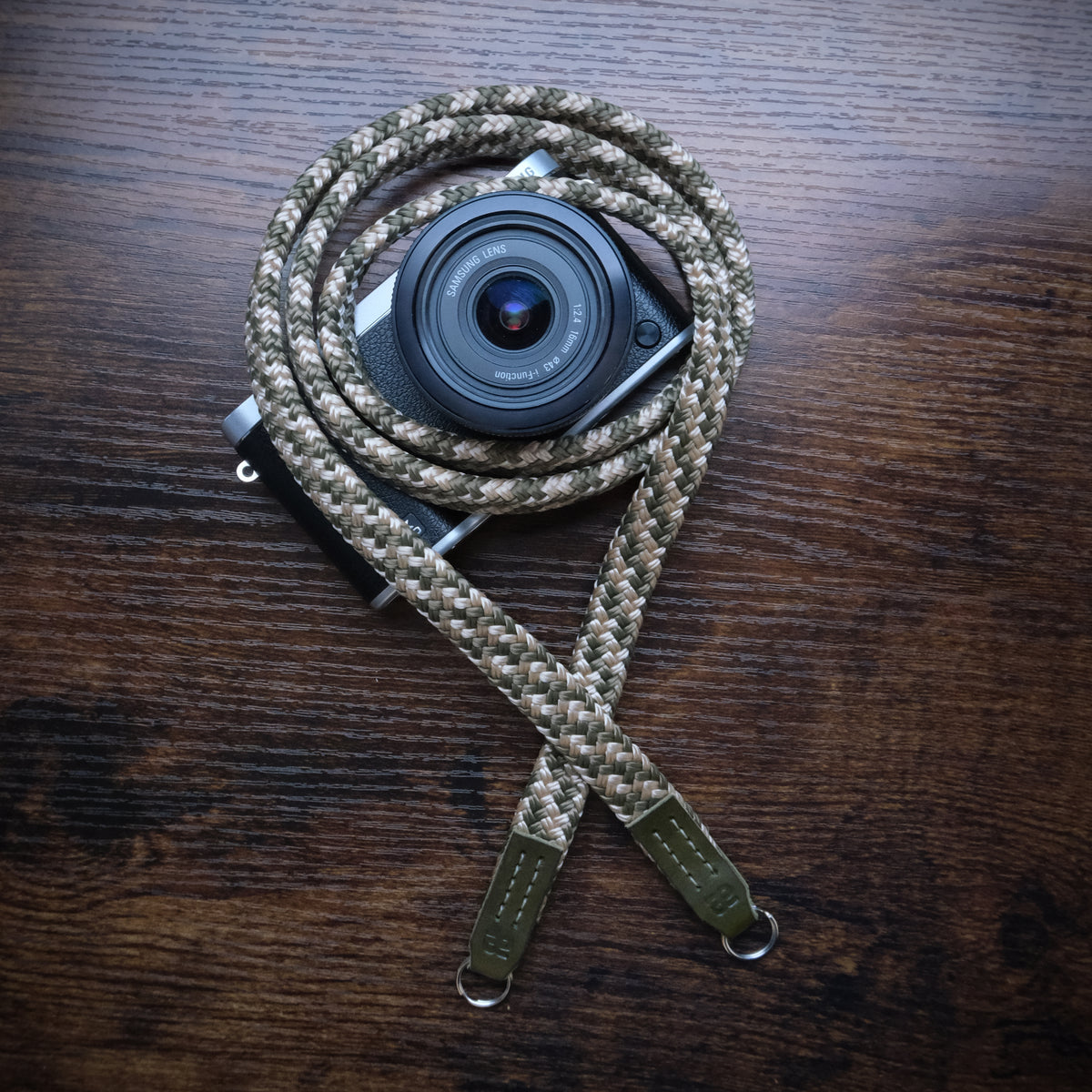 Ridge Flat Rope Camera Strap - Classic Ring - Heath